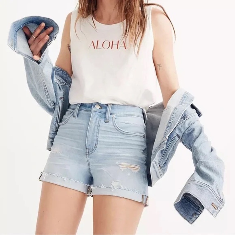 Madewell distressed denim shorts